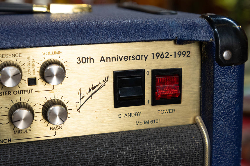 Marshall 6101 30th Anniversary Series 3-Channel 100-Watt 1x12" Guitar Combo 1992 - 1997 - Blue
