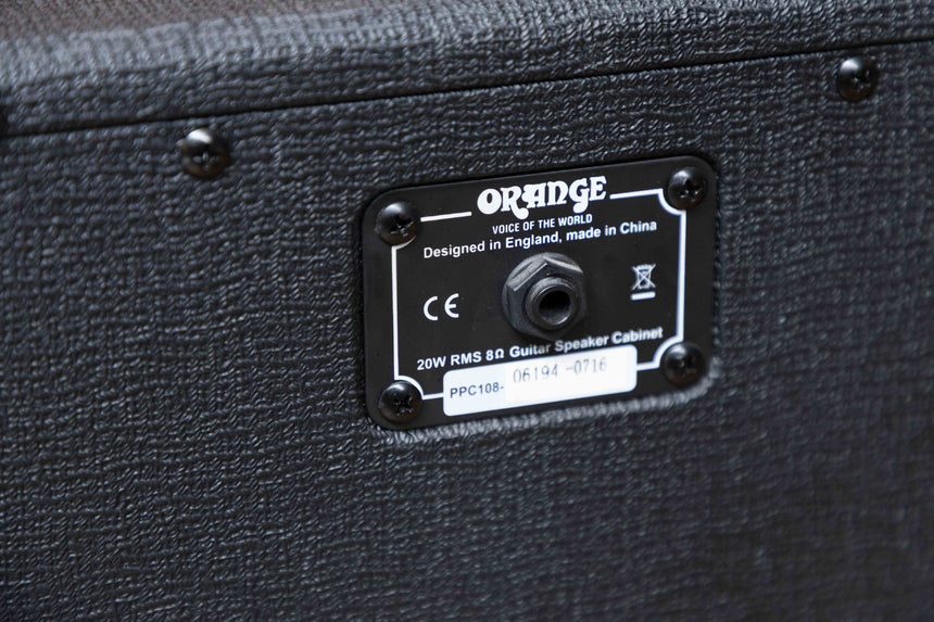 Orange PPC108 1x8" Closed-Back Guitar Speaker Cabinet - Black.