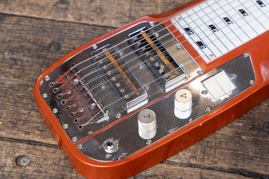 Guyatone HG-108C 8-String Lap Steel Gold Foil Pickups 1960 - Aged Candy Orange