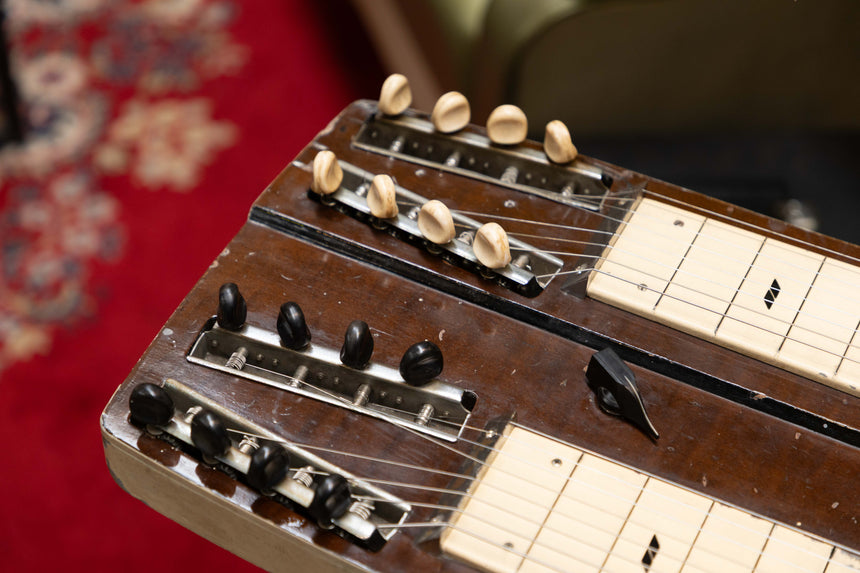 Teisco Double Neck Steel 1950's - Natural and Black With OHSC
