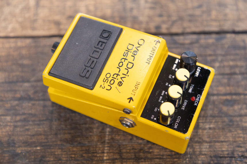 Boss OS-2 OverDrive/Distortion (Silver Label) 1990 - Present - Yellow