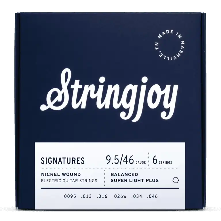 String joy 9.5-46 Balanced Super Light Plus Gauge Signatures - Nickel Wound Electric Guitar Strings