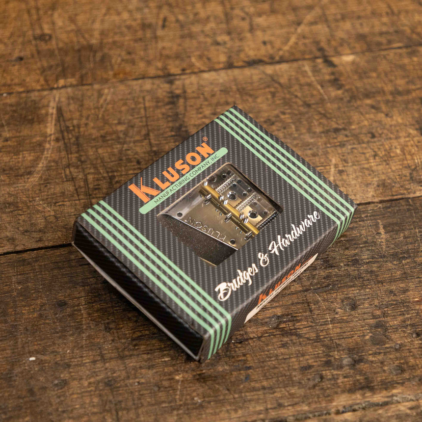 Kluson Left Hand Vintage Replacement Telecaster Bridge KVTBLHG-C - Brass Saddles - Chrome