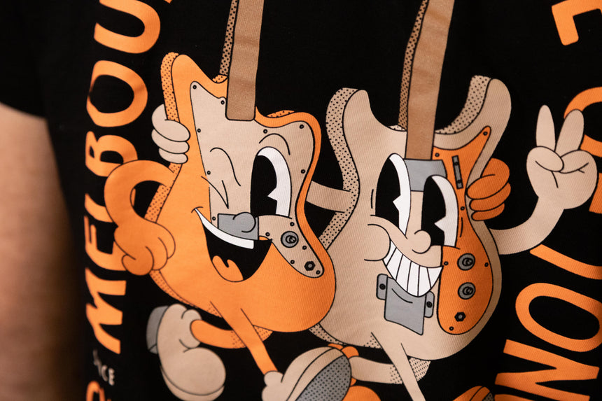 Clingan guitar Tone T-shirt (Black and Orange)