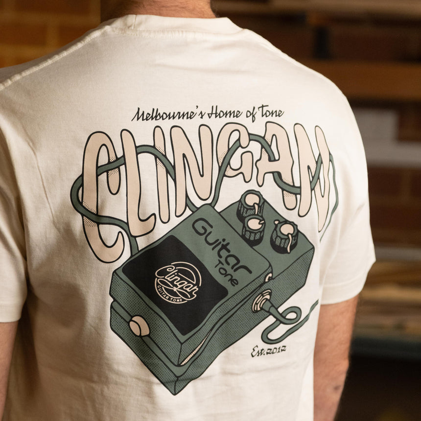 Clingan guitar Tone T-shirt (Cream and Green)