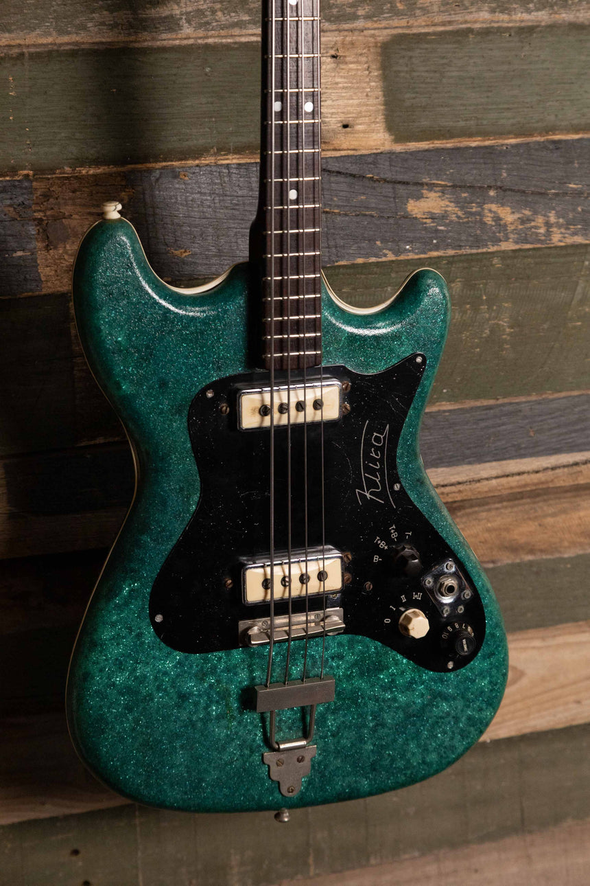 1964 Klira Oklahoma Bass 962 Turquoise Sparkle