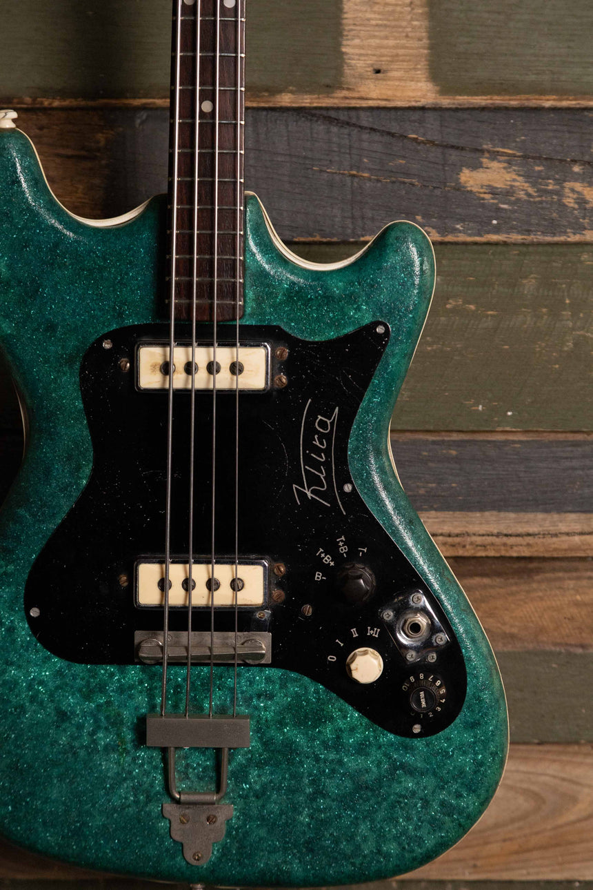 1964 Klira Oklahoma Bass 962 Turquoise Sparkle