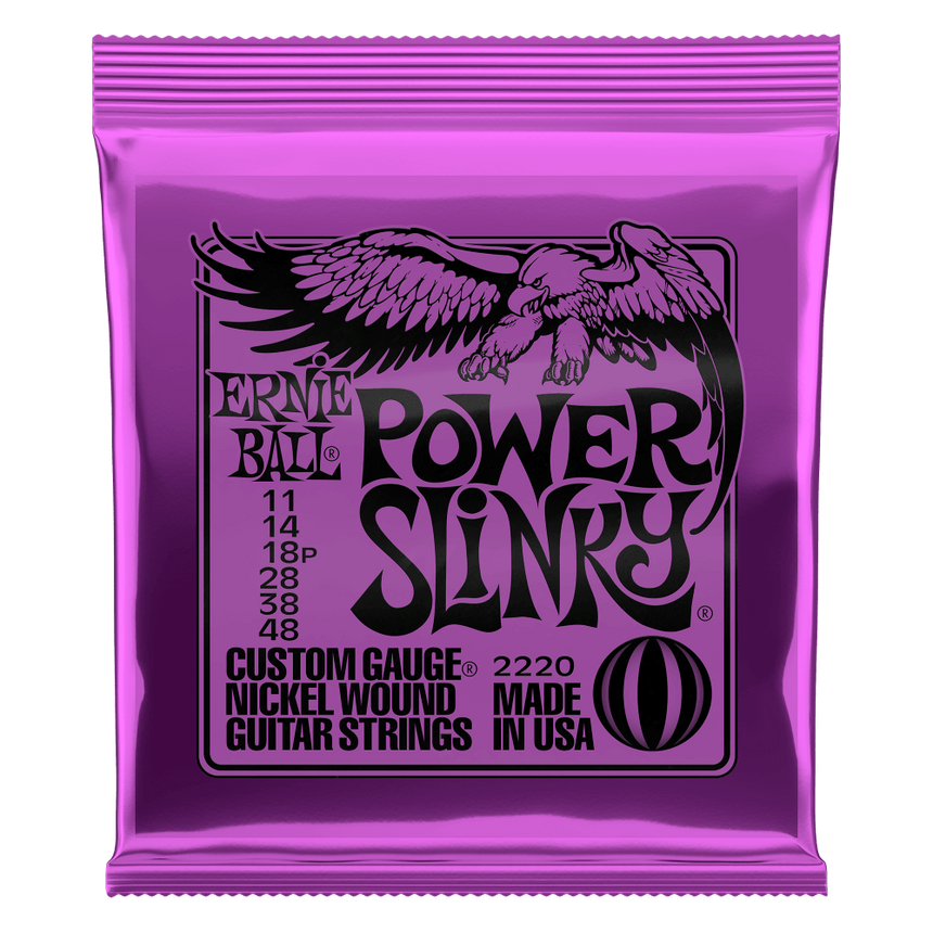 ERNIE BALL POWER SLINKY NICKEL WOUND ELECTRIC GUITAR STRINGS 11-48 GAUGE