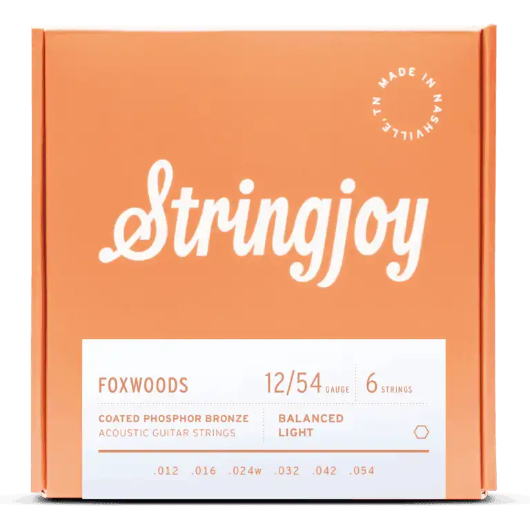 Stringjoy 12-54 Light Gauge Foxwoods - Coated Phosphor Bronze Acoustic Guitar Strings