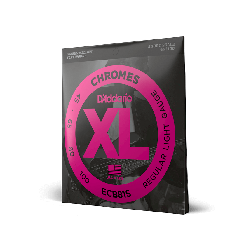 D'Addario 45-100, Regular Light Short Scale, XL Chromes Bass Strings